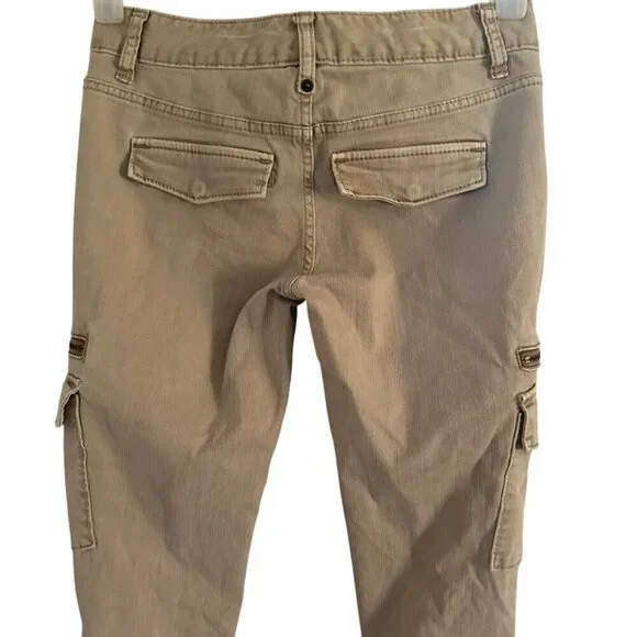 Mossimo Skinny Premium Denim Jeans women's size 2 tan cargo pockets - Picture 9 of 12